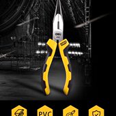 得力尖嘴钳子6寸8寸电工钳子工具尖口钳尖头夹持钳DL0101 DL0102