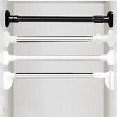 拉伸房间棍单杠不锈钢吊衣衣橱晾衣杆子衣柜内挂衣架伸缩悬挂横梁