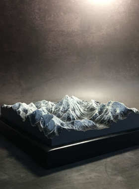 冬官手作 水泥i石膏雪山摆件扩香石扩香器k2乔戈里峰模型工艺品