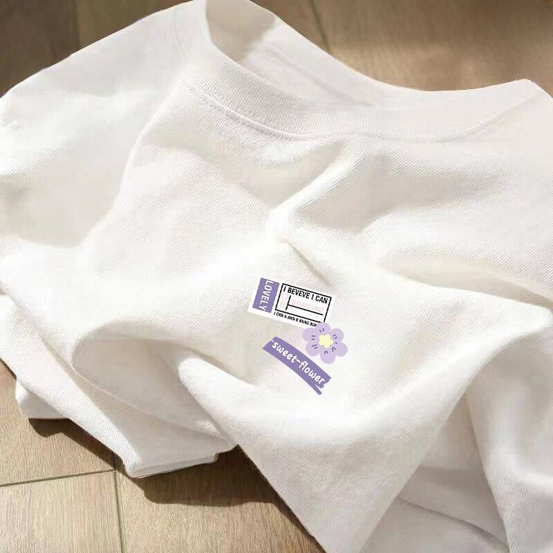 纯棉童装短袖t恤卡通印花中大童男女孩可爱宽松上衣服休闲爆款