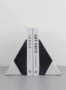 北欧创意三角接拼大理石书档样C板间售楼部书架桌面装饰品摆件