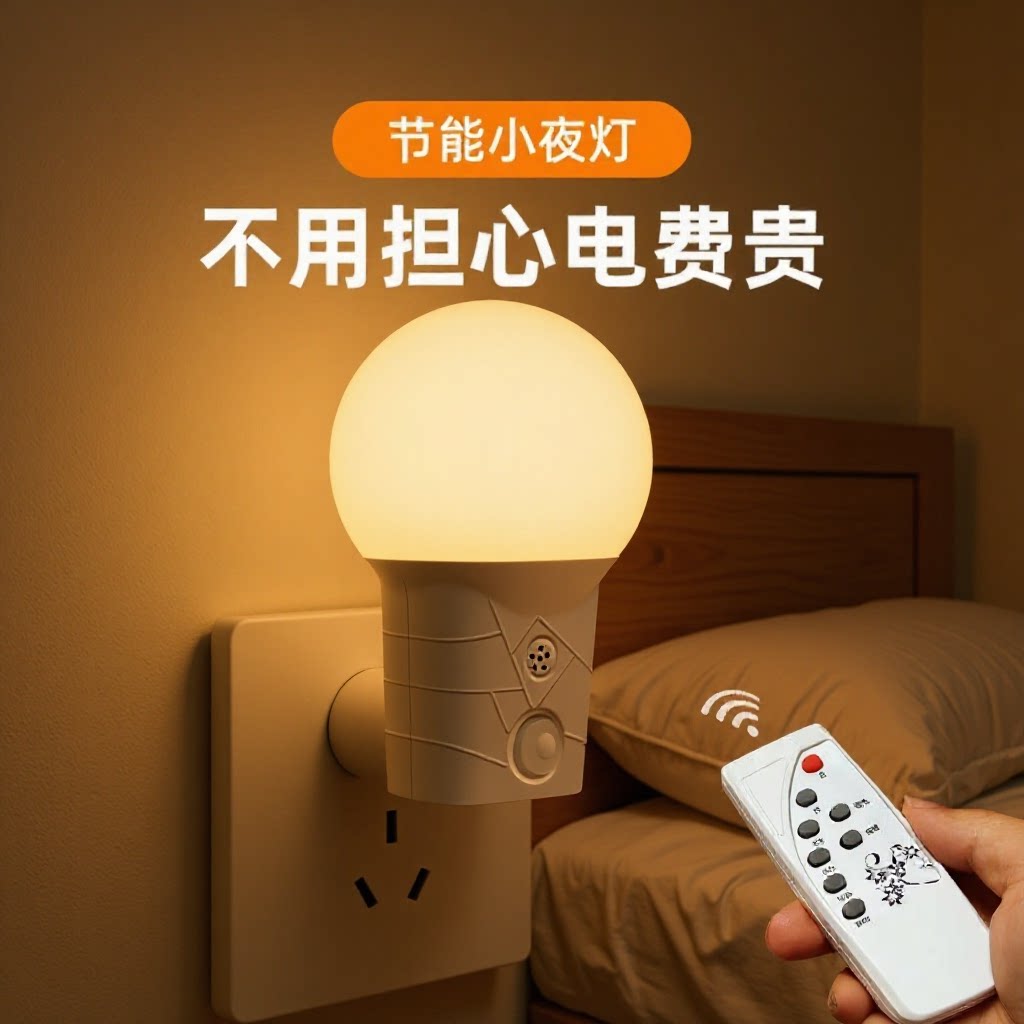 智能LED人体感应小夜灯婴儿喂奶台灯可调光遥控护眼灯卧室床头灯