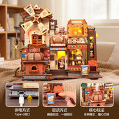 面包工坊八音盒diy小屋积木手工拼装 音乐盒创意玩具女生生日礼物