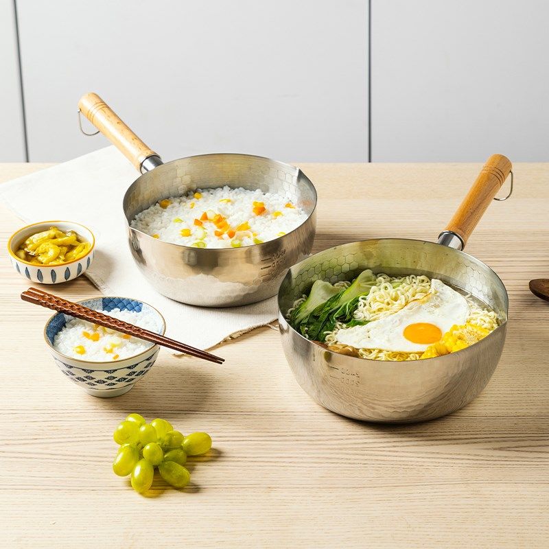 摩登主妇不锈钢雪平锅日式小奶锅辅食一人食泡面锅小煮面锅汤锅