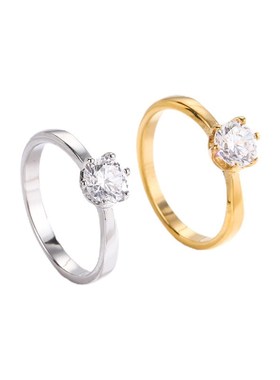 法式超闪大锆石钛钢戒指女小众设计高级感L轻奢时尚百搭网红潮配