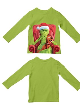 跨境新款圣诞怪杰grinchs绿毛怪TheGrinch儿童连体衣演出服格林奇