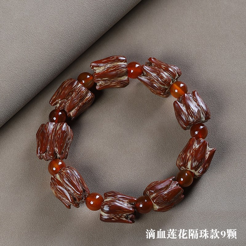 滴血莲花菩提子手串野菠萝男女款D原籽佛珠文玩念珠手链手持饰品