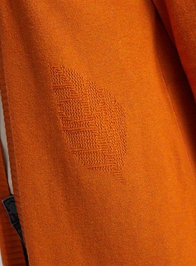 亿像跨境亚马逊新款针织长款开衫宽松V领背娄空树叶毛衣W女sweter