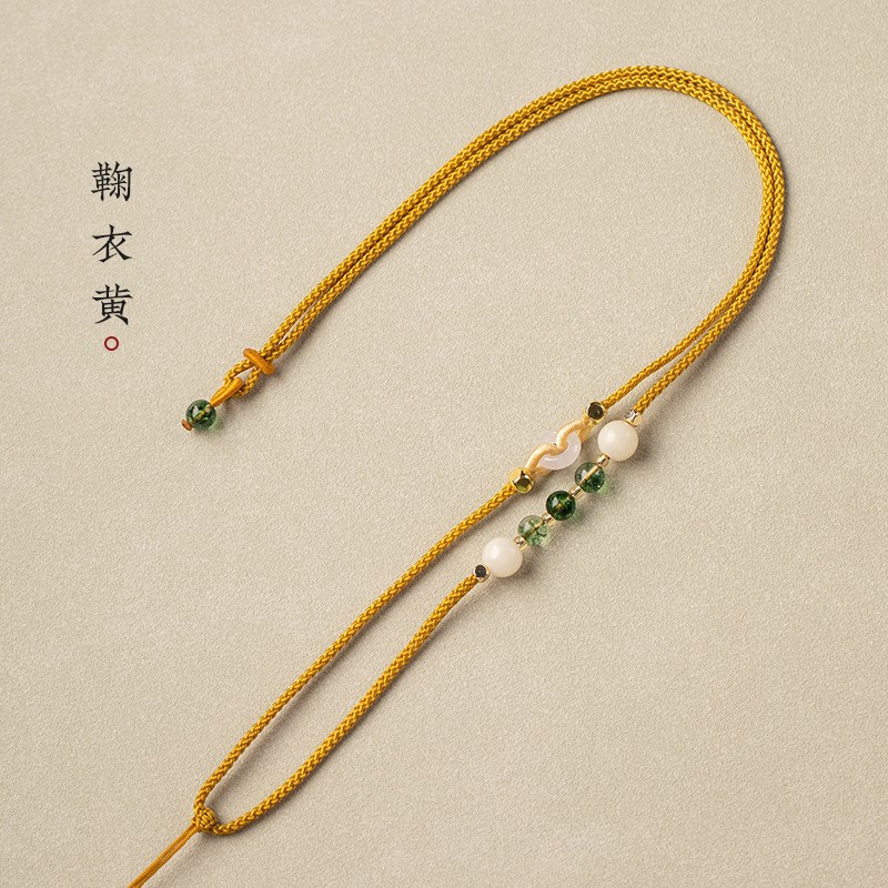 高档手工编织项链绳m玉吊坠挂绳挂脖翡翠玉坠玉佛平安扣挂绳男女