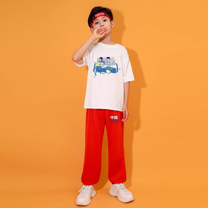 儿童啦啦队演出服街舞服装嘻哈爵C士舞蹈服小学生运动会表演服班