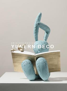 简约现代样板房间电视柜装饰品摆设家居儿童房间卡通兔子创意摆件