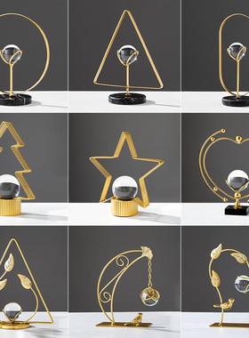 轻奢抽象客厅酒柜摆件创意样板间桌面小摆设家居装饰水晶球工艺品