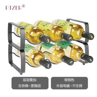 PTZER创意可叠加酒架家用商用红酒架展示架欧式葡萄酒架格铁艺
