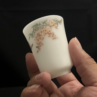 素烧闻香杯60ml德化白瓷茶杯主人杯单杯高档品茗杯子家用陶瓷茶具