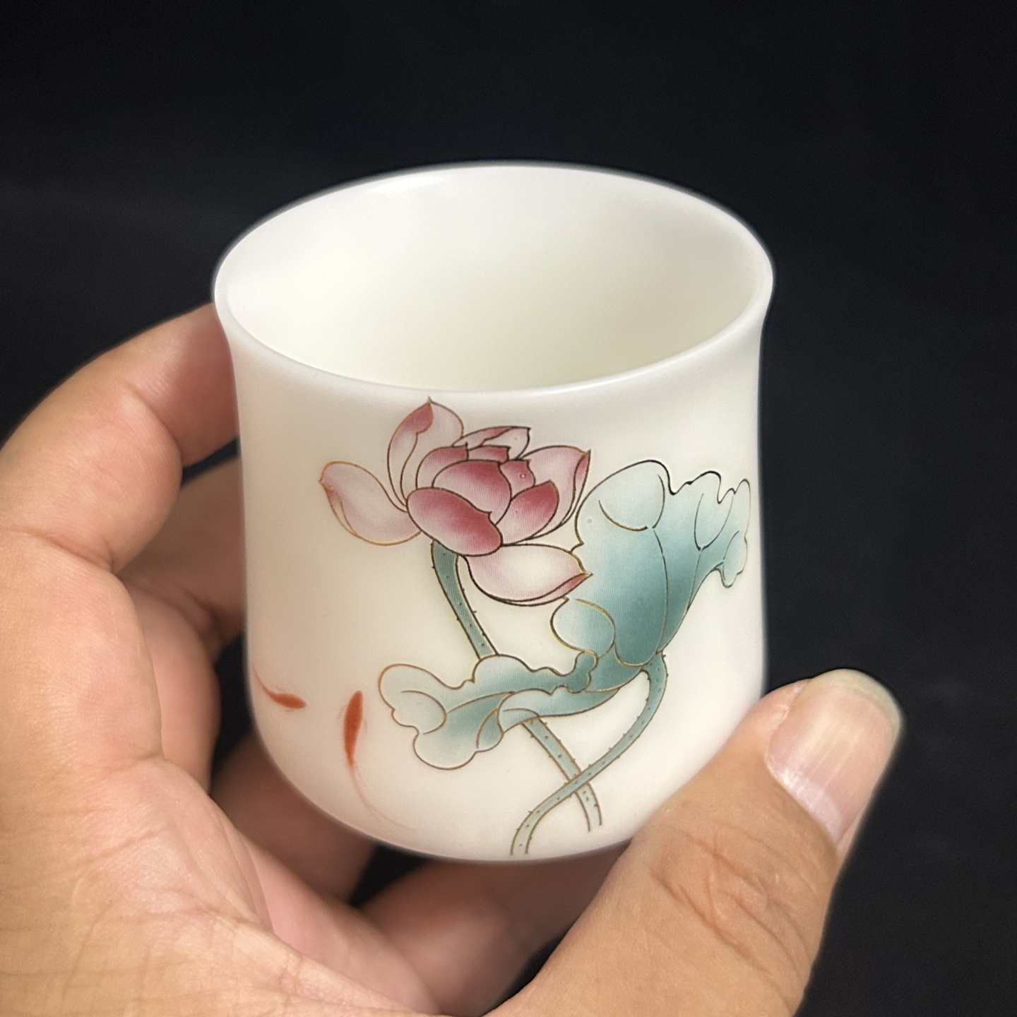 冰种玉瓷素烧茶杯100ml德化白瓷