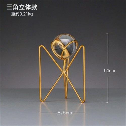 现货几何摆件送数l学老师北欧轻奢铁艺金属摆件电镀家居几何水晶