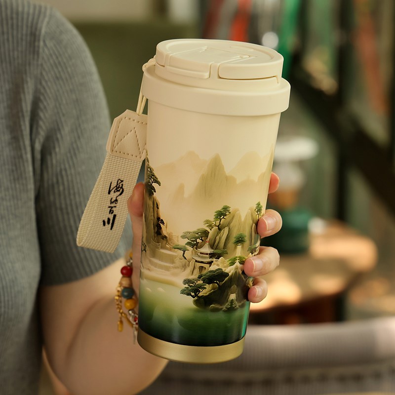 泡茶保温杯e男士不锈钢便携咖啡杯陶瓷内胆车载水杯创意学生杯子
