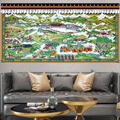 布艺挂画客厅卧室厨房酒店背景墙画西藏网红挂布挂毯 藏式 545 569