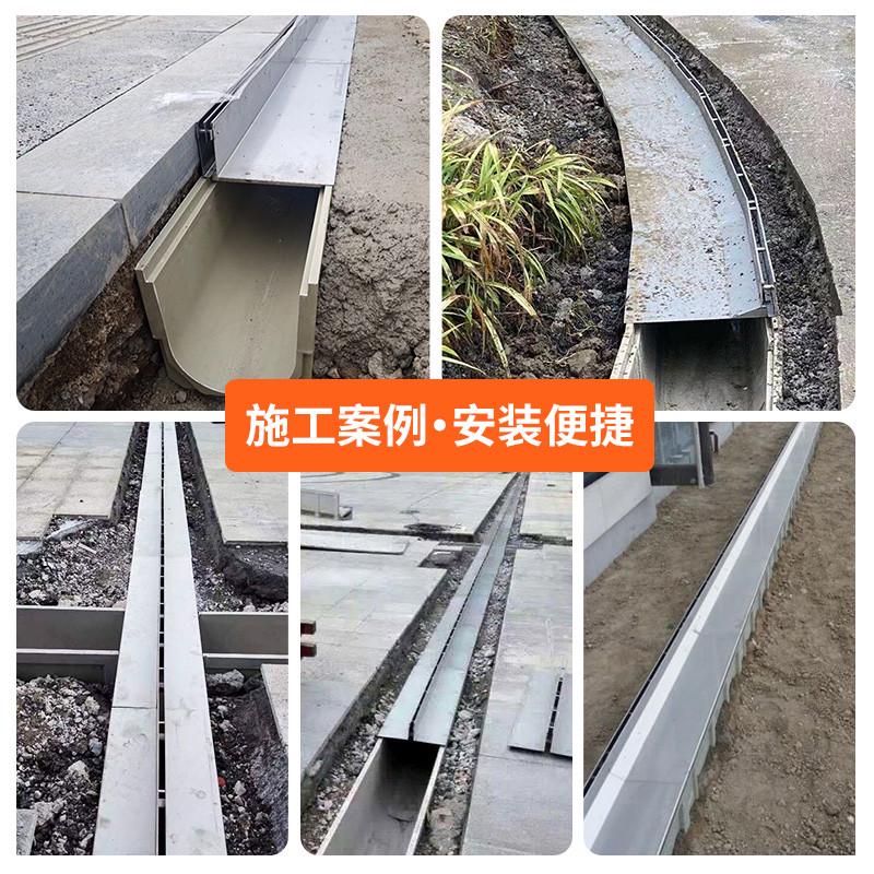 成品304不锈钢线性排水沟盖板不锈D钢缝隙式线型排水沟u型槽地沟