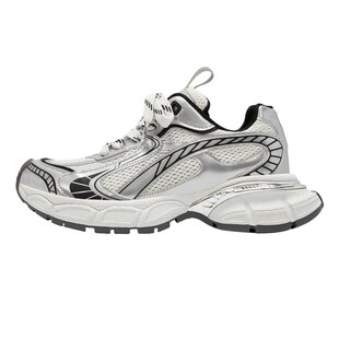 透气网面厚底增高休闲运动鞋 森果果 新款 男2024秋季 子 银色老爹鞋