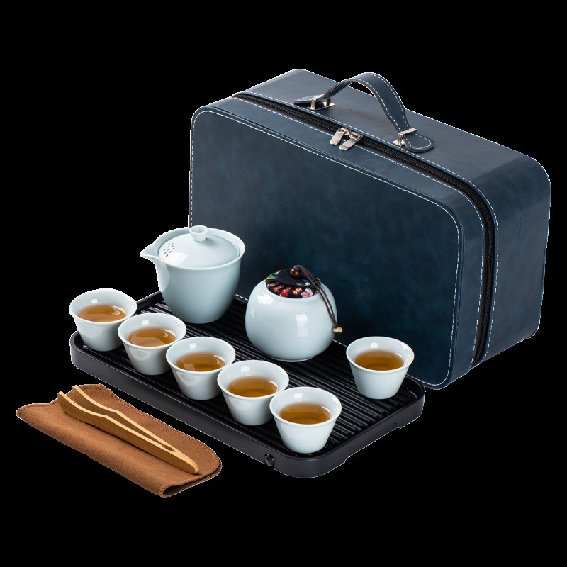 功夫旅行茶具套装便携式户外露营旅游泡茶壶家用日式简约茶杯茶盘