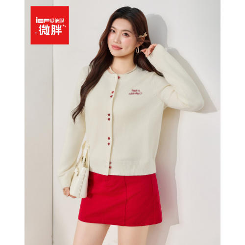 IEF/爱依服【微胖mm】秋流行穿搭毛衣外套女2026新款大码针织开衫