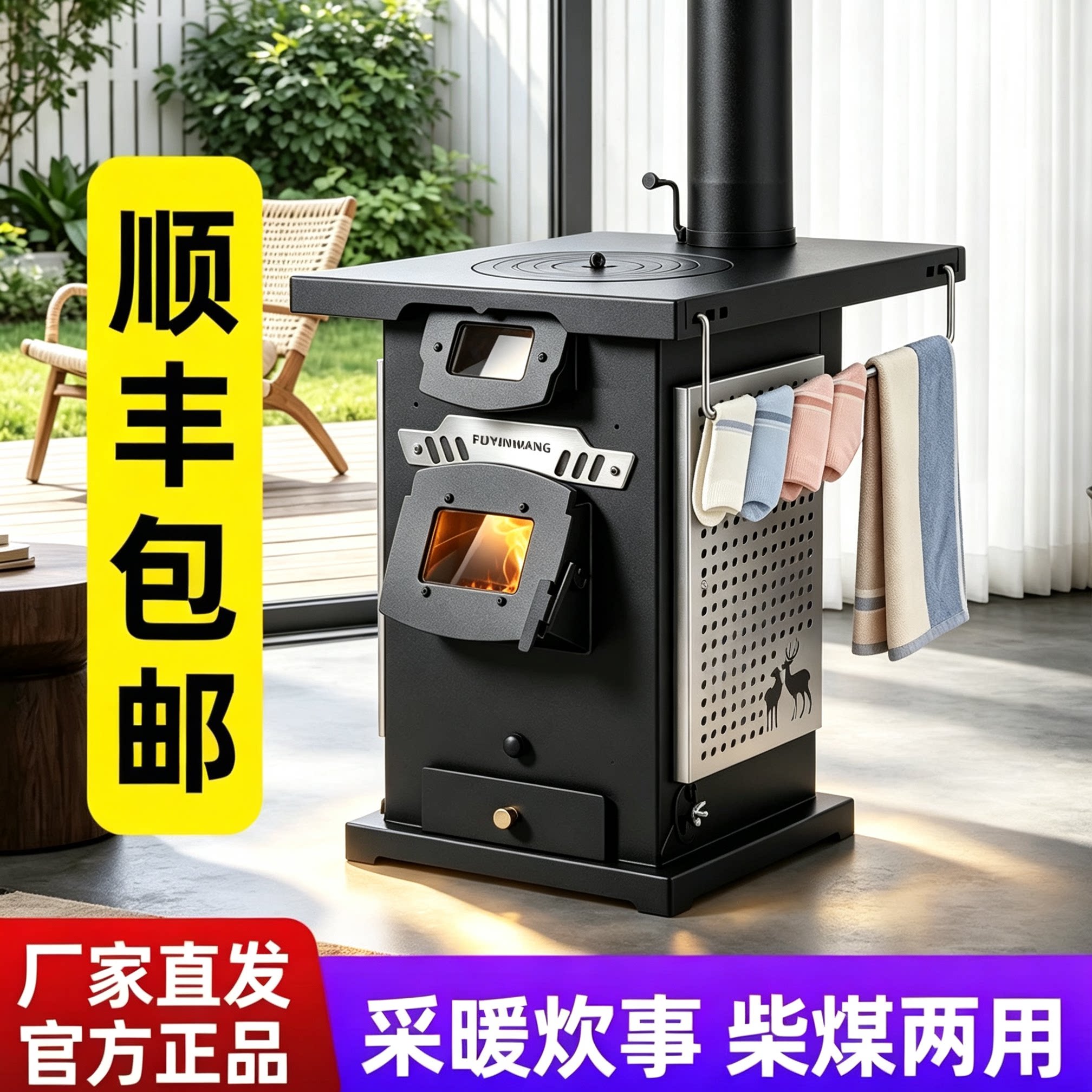 真火壁炉取暖炉柴煤两用家用户外