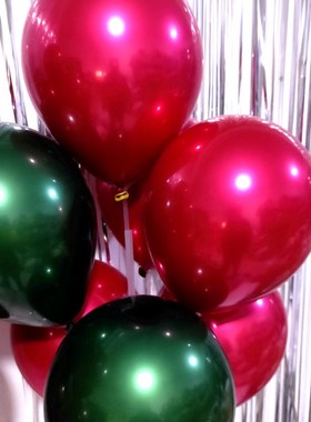 圣诞节气球装饰布h置绿色套装MerryChristmas红色气氛场景乳胶气