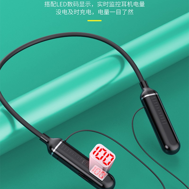 G063挂脖l式蓝牙耳机超长待机运动K歌 数显可插TF卡手机通用