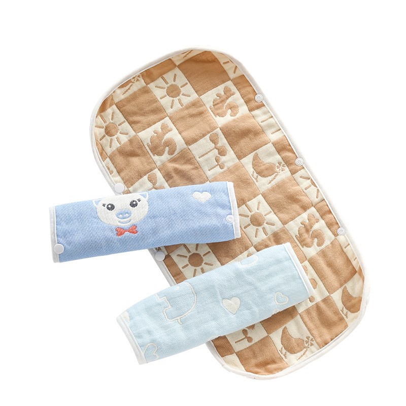 婴儿新生儿口水巾宝宝围兜毛巾纯棉推车专用防Q啃咬安全耐磨耐清