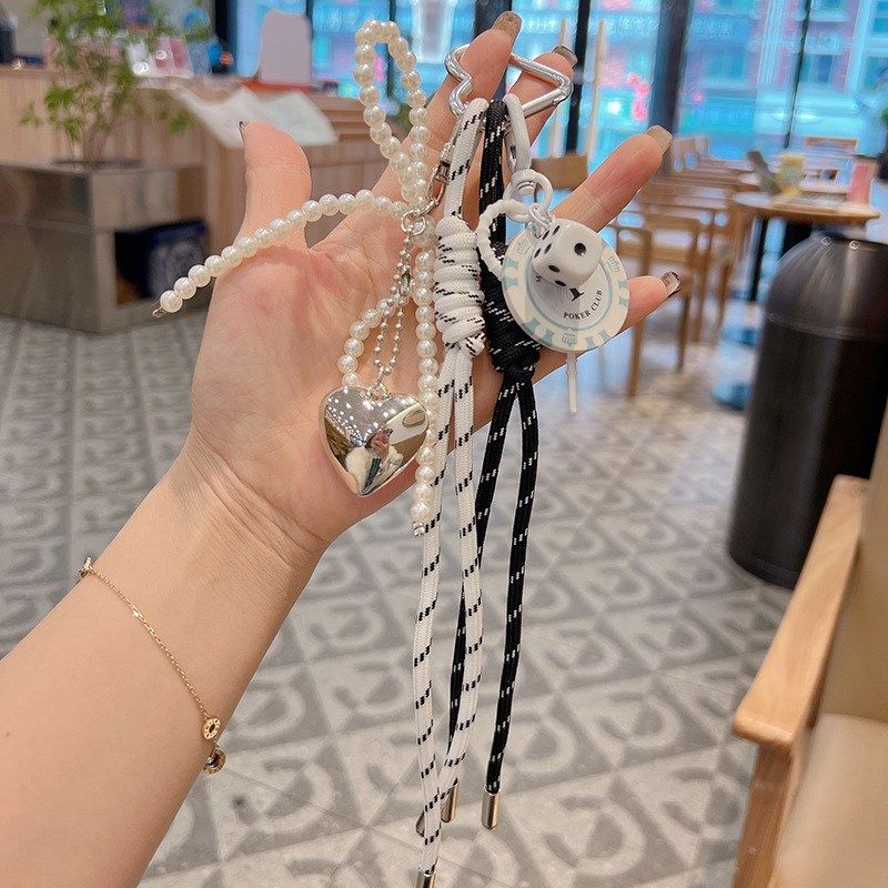 创意筹码手编绳钥匙扣挂件新款挂绳汽车I钥匙链韩版时尚包包装饰