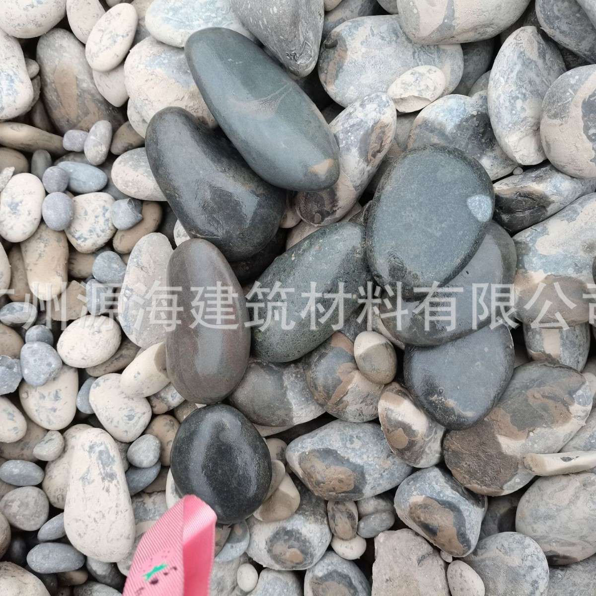 灰色鹅卵石垫层黑雨花石园林绿化鹅卵铺路散置水槽填沟石笼水池用