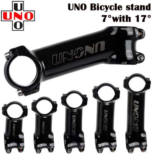 UNO自行车锻造把立7度17度立管亮光黑色60-130MM长度铝合金材质