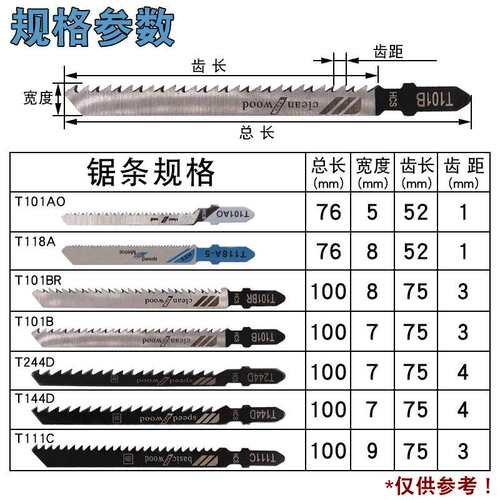 曲线锯锯条50件套50PC金属细齿中齿锯片 铝用木工锯条组合套装