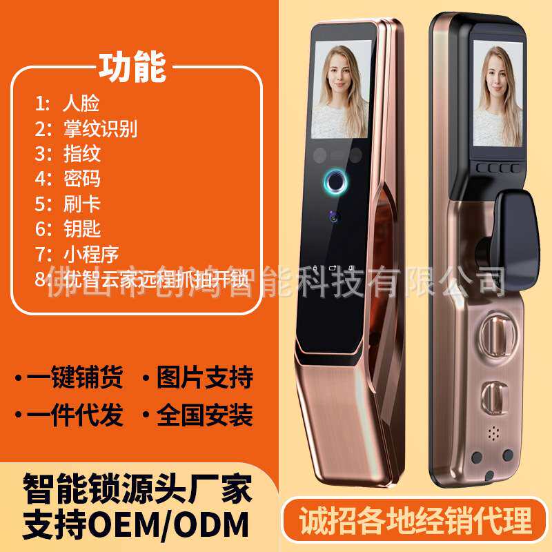 人脸识别掌纹锁智能锁密码锁防盗门锁全自动电子锁家用大门办公室