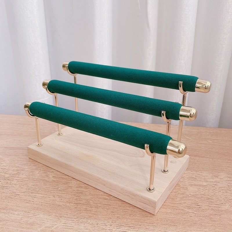 包邮金色首饰展示架 绒布戒指收纳 多层饰品架摆摊X饰品陈列道具