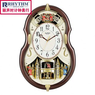 丽声时钟挂钟客厅家用音乐报时挂表个性创意时尚艺术轻奢钟表挂钟