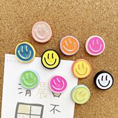 毛毡软木板创意照片墙装 10个 笑脸表情彩色创意造型图钉 饰钉按钉