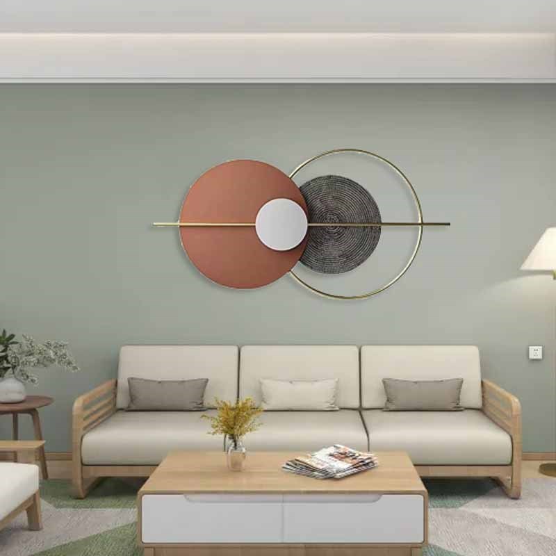 现代轻奢客厅f沙发背景墙面装饰卧室床头铁艺壁饰餐厅玄关立体挂