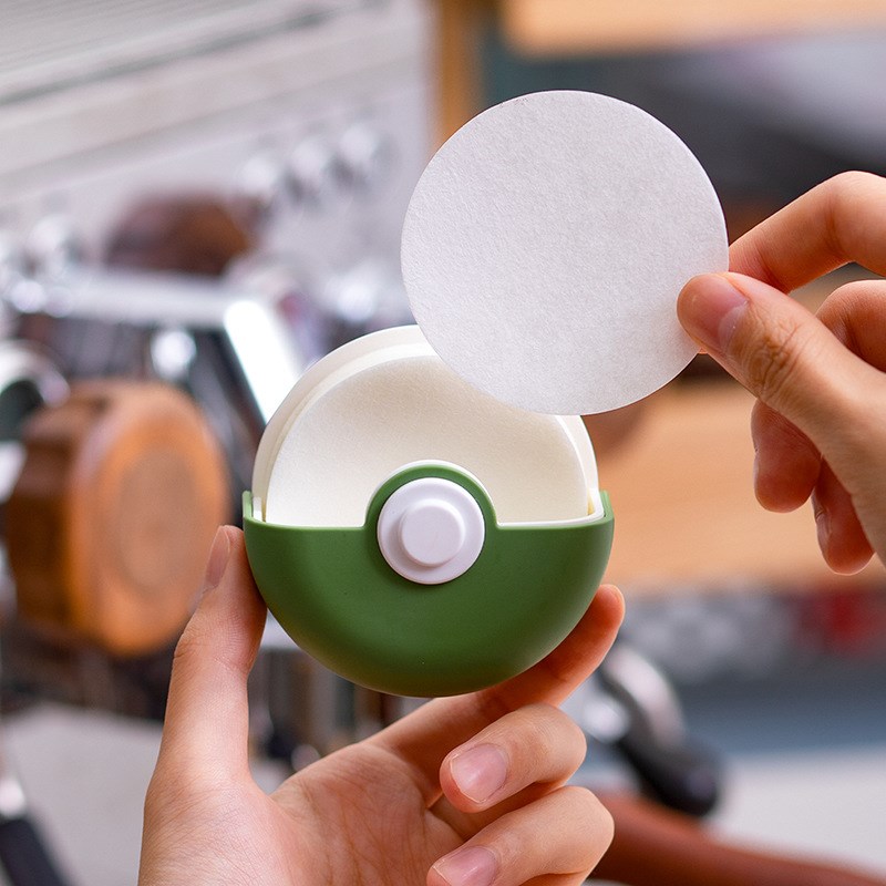 咖啡滤纸收纳盒壁挂w冲煮头滤网收纳架翻盖收纳箱