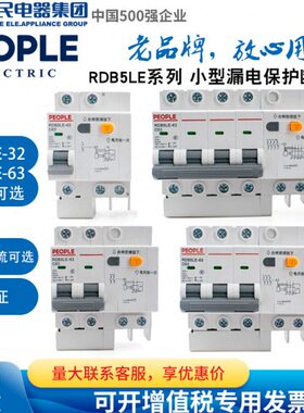 人民电器集团RDB5LE-32 63 1P2P3P4P3P+N三相四线小型漏电断路器