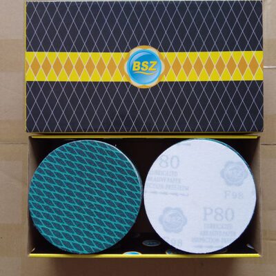 BSZ圆盘砂菱形防堵塞砂纸片木工家具金属打磨抛光片蓝色耐磨砂纸