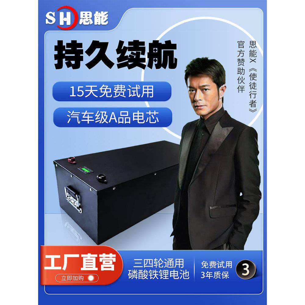 思能电动三四轮车通用磷酸铁锂电池48v60v72v老年代步车电瓶