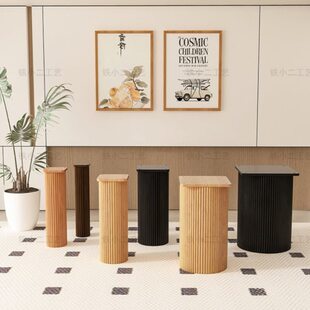 实木大板桌腿支架大理石岩板餐桌底座岛台茶桌书桌罗马柱格栅桌脚