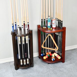 台球杆架子木质黑8台球用品桌球i架杆器放台球杆架子落地式球杆架