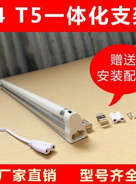 T4老式灯管长条家用日光灯红黄蓝绿24W26W28W一体日光支架灯全套