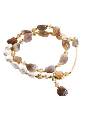 仿天然石珍珠双层手链女轻奢高z级感复古气质手串小众百搭手饰