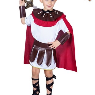 儿童罗马武士万圣节服装r 演出服化妆舞会小男孩罗马战士派对服装
