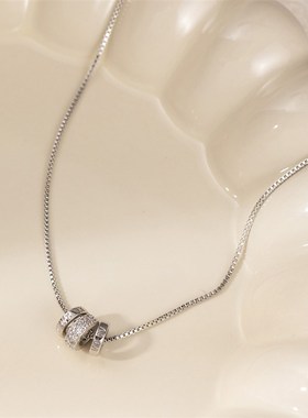 韩版精致简约三环小蛮腰锁骨链 轻奢高级感名媛风V时尚气质项链女