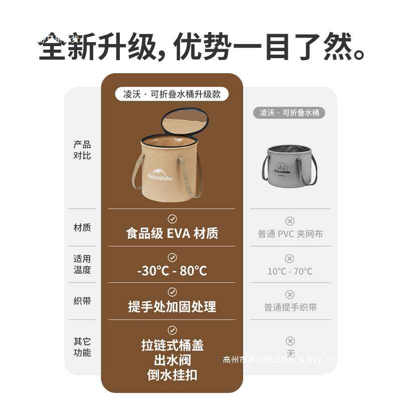 储水桶打水桶食品级露营野外挪大容量外野营客户水盆便携折叠水桶
